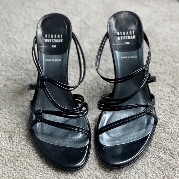 Stuart Weitzman Black Strappy Heels - Picture 2 of 4